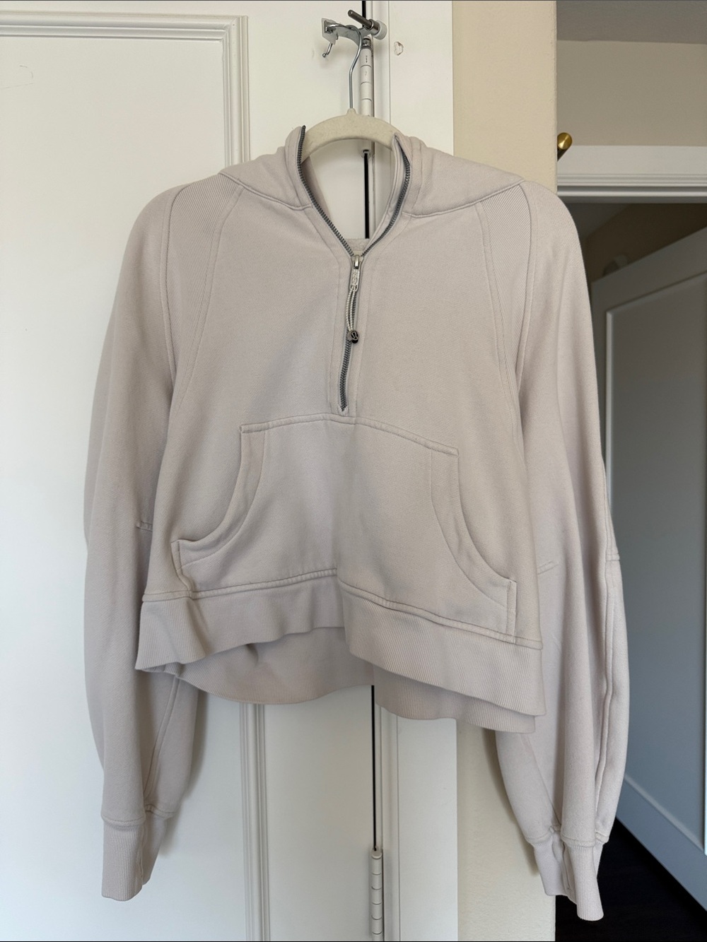 lululemon athletica Light Beige Half-Zip Hooded Pullover